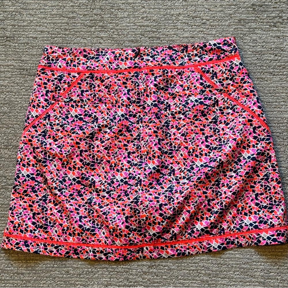 Lady Hagen Size 8 Orange Navy Gray Print Skort Golf Pickle Ball Tennis Walking - Picture 2 of 6